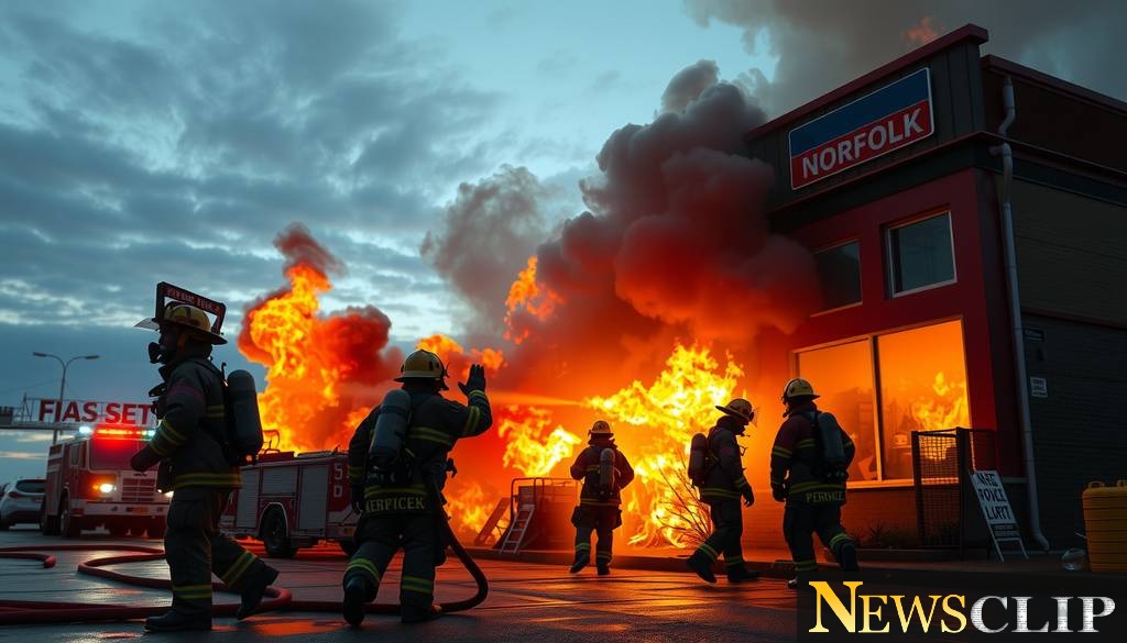 Norfolk Business Fire: Early Morning Blaze Under Control as Investigation Commences