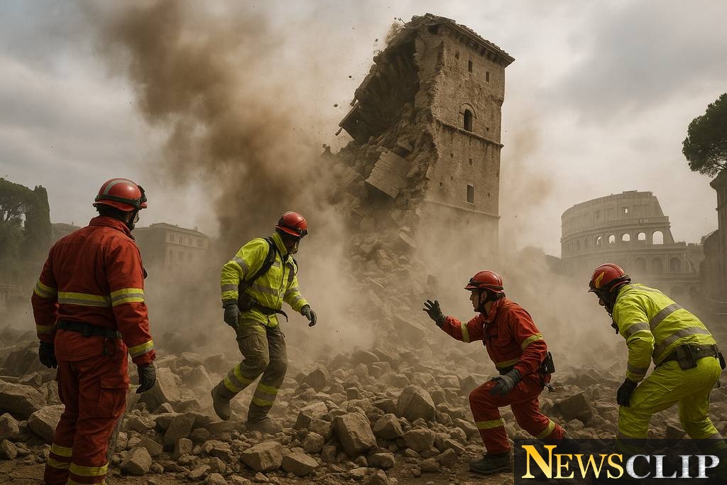 Urgent Rescue in Rome: Worker Trapped After Tower Collapse