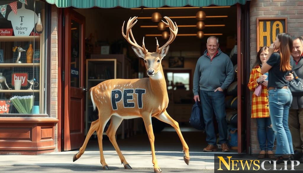 Unusual Encounter: A Deer with 'Pet' Markings Strolls into Local Business