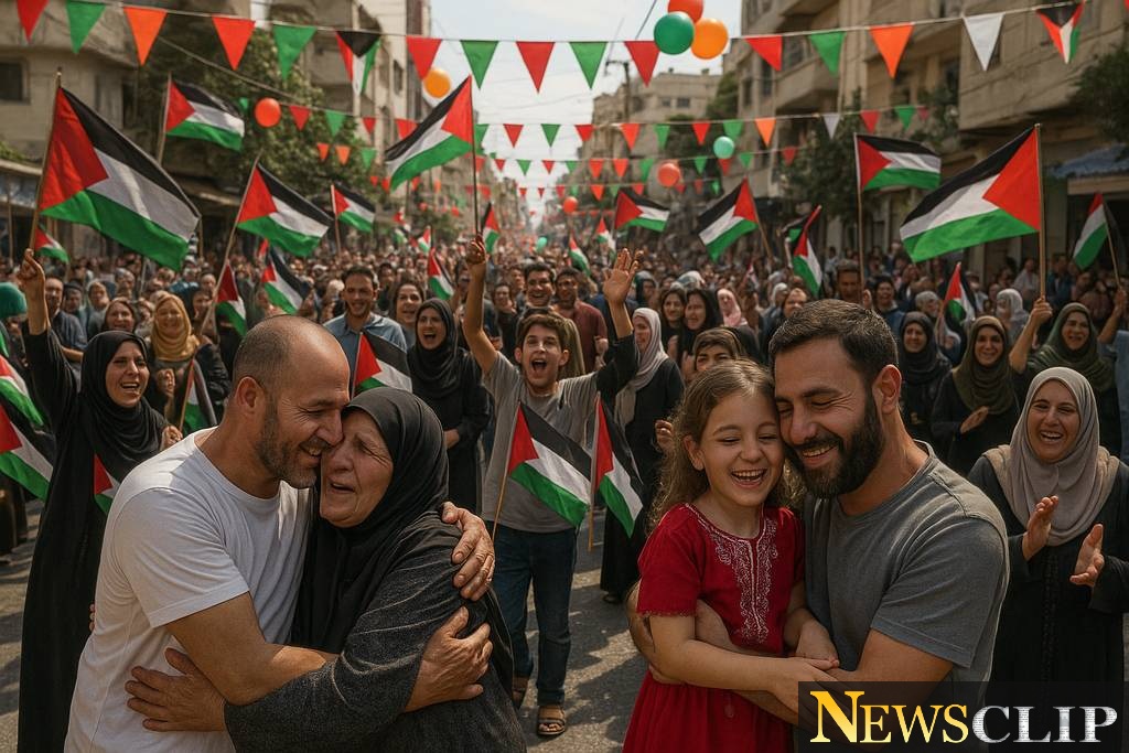 An Unfolding Narrative: Palestinians Celebrate the Release of Prisoners Amid Ceasefire Agreement