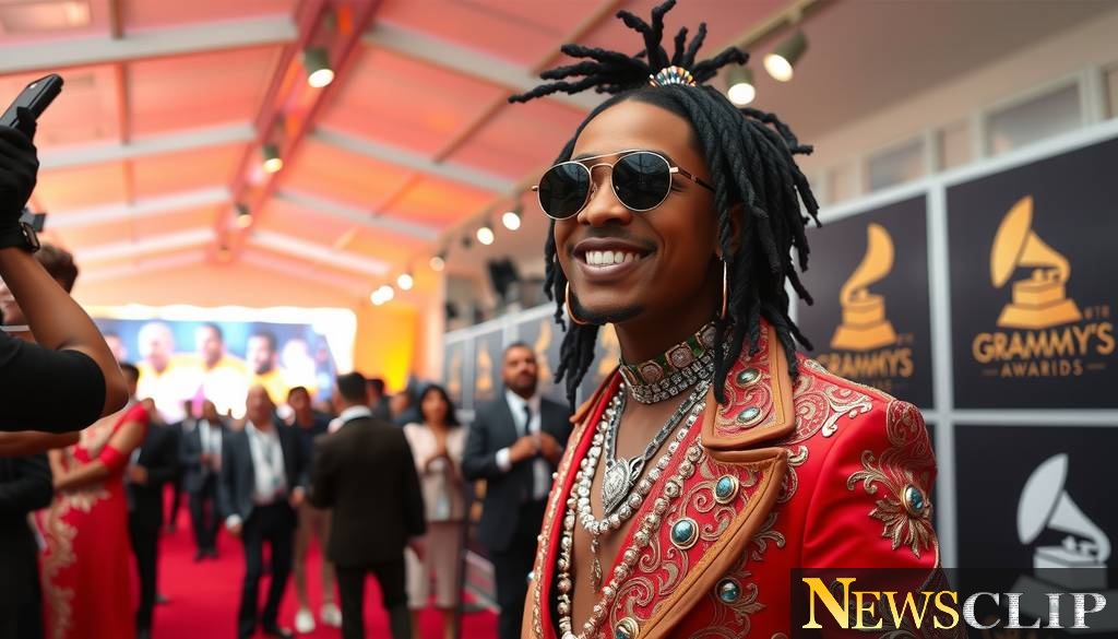 A Cheeky Debut: Grammys Newcomer's Bold Red Carpet Statement