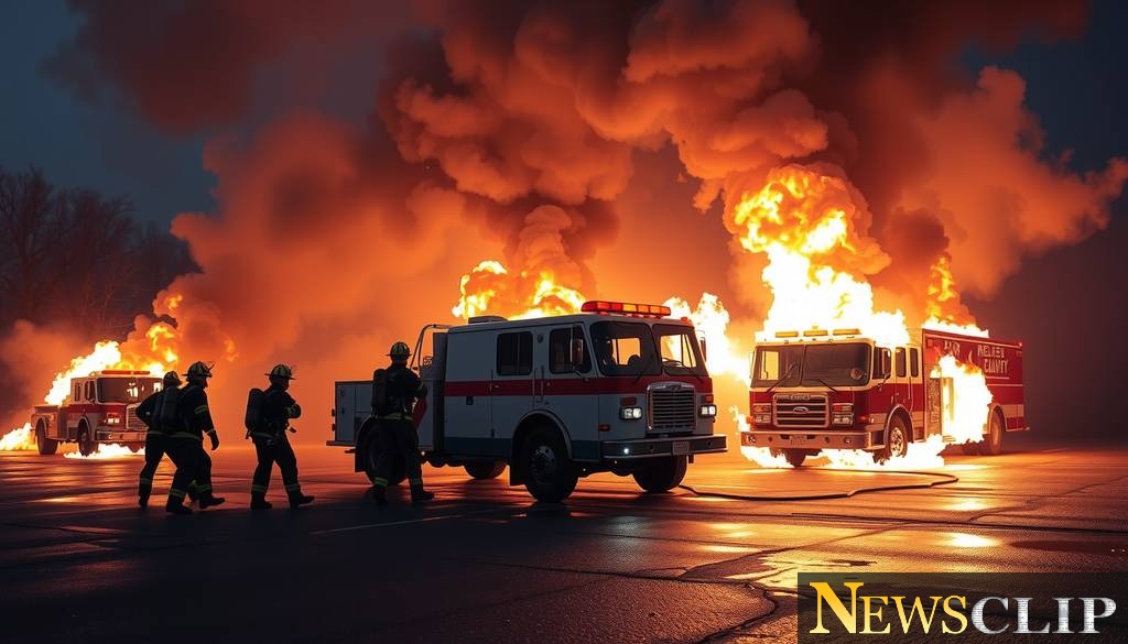 York County Firefighters Battle Vehicle Fires at Diesel Repair Shop