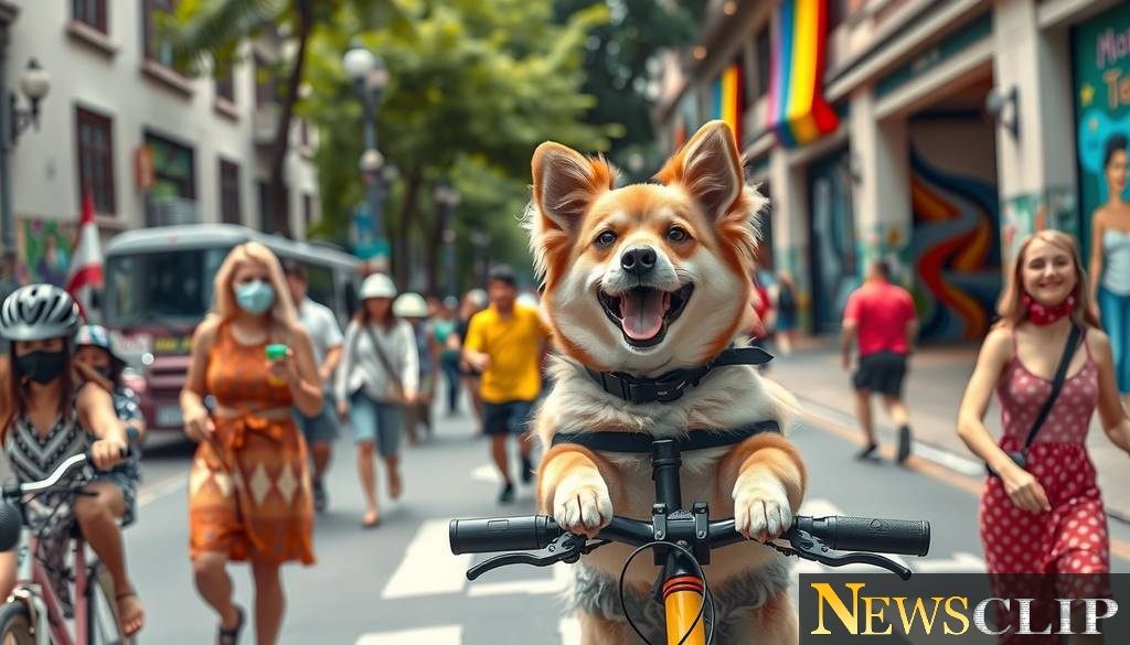 A Day on Mexico City's Vibrant Boulevard: Where a Dog on a Bike Steals Hearts
